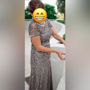 Adrianna Papell Cap Sleeve Evening Gown